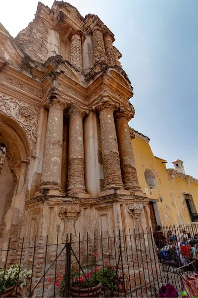 Koloniala Strukturer Churchs Kloster Hus Gator Fron Antigua Guatemala — Stockfoto