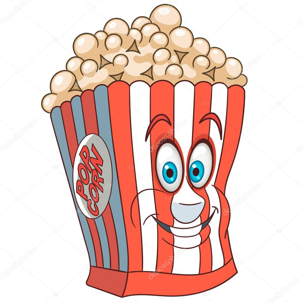 Popcorn. Happy Fast Food concept.