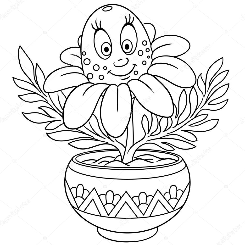 Download Flower Pot Coloring Page - childrencoloring.us