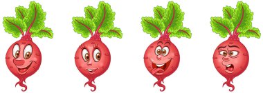 Pancar. Pancar. Sağlıklı gıda kavramı. Emoji ifade koleksiyonu. Çocuklar için boyama kitabı, boyama sayfaları, tişört baskı, simge, logo, etiket, yama, etiket çizgi kahramanlar.