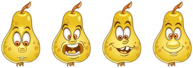 Armut. Meyve gıda kavramı. Emoji ifade koleksiyonu. Çocuklar için boyama kitabı, boyama sayfaları, tişört baskı, simge, logo, etiket, yama, etiket çizgi kahramanlar.