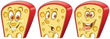 Peynir. Fast Food kavramı. Emoji ifade koleksiyonu. Çocuklar için boyama kitabı, boyama sayfaları, tişört baskı, simge, logo, etiket, yama, etiket çizgi kahramanlar.