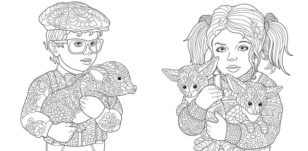 Livre A Colorier Enfant Adulte Images Vectorielles Livre A Colorier Enfant Adulte Vecteurs Libres De Droits Depositphotos