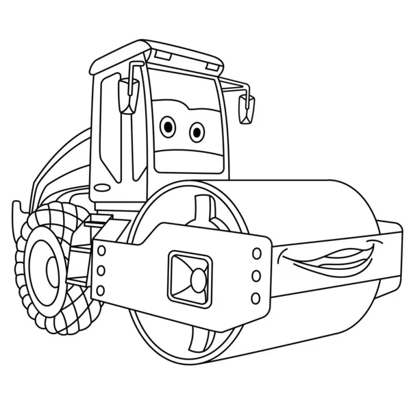 Coloriage avec machine de pavage d'asphalte — Image vectorielle