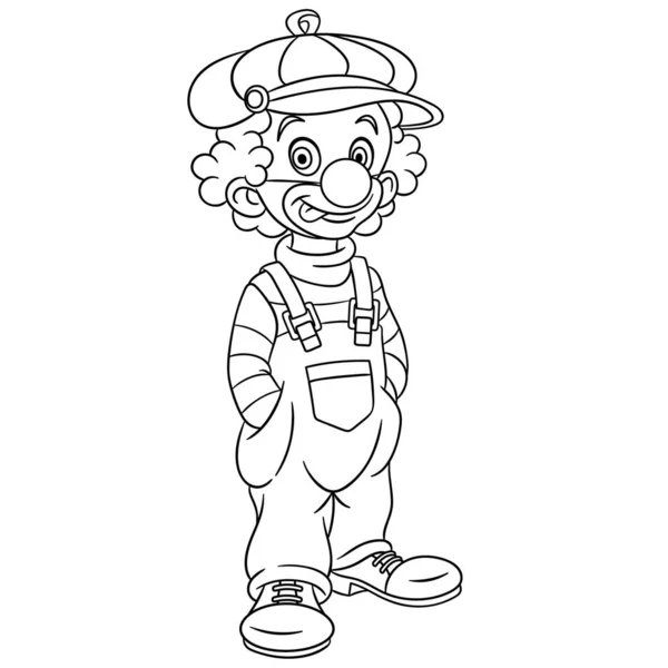 Kleurplaten pagina met clown — Stockvector