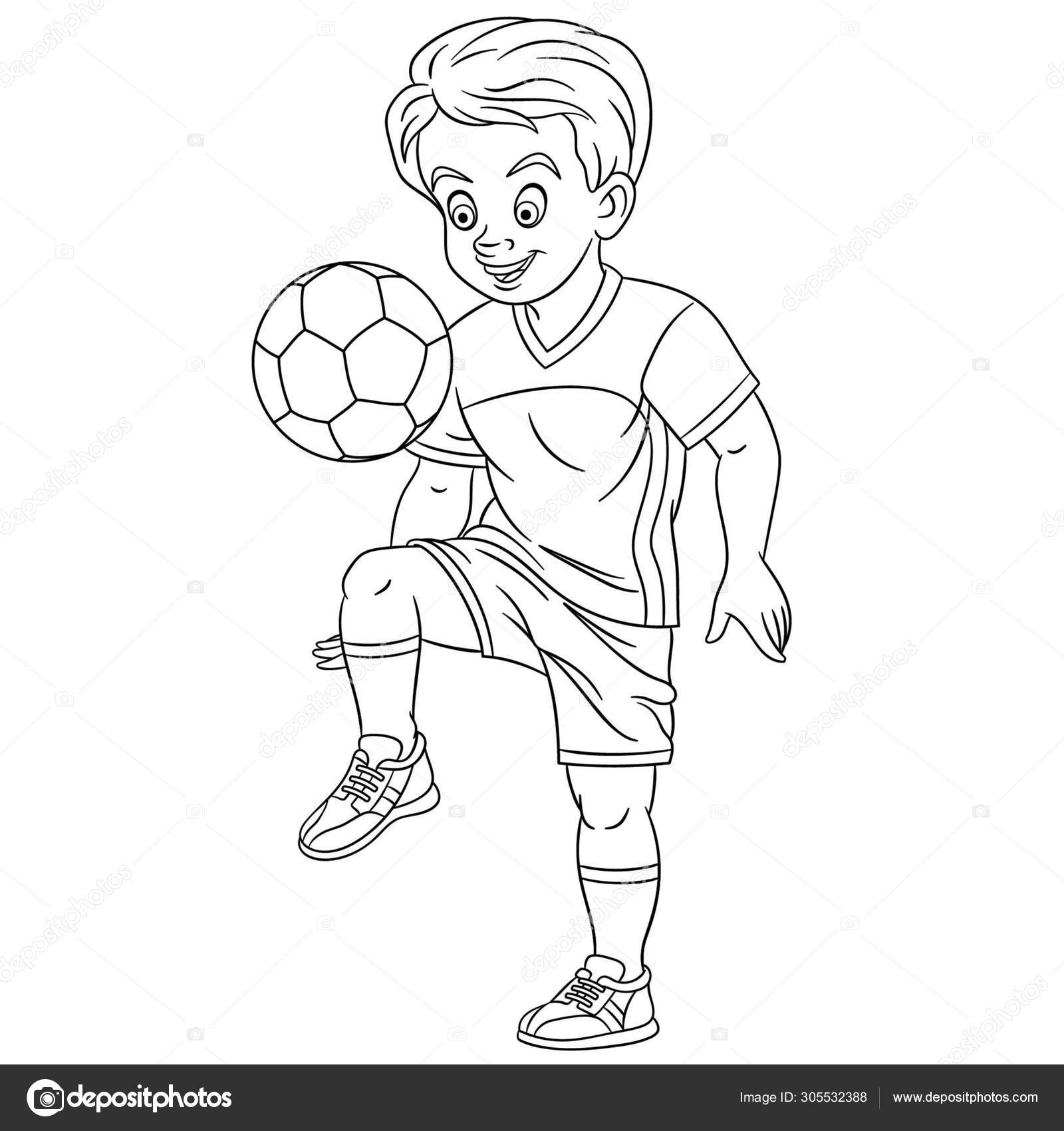 Desenho de Jogar futebol para Colorir - Colorir.com