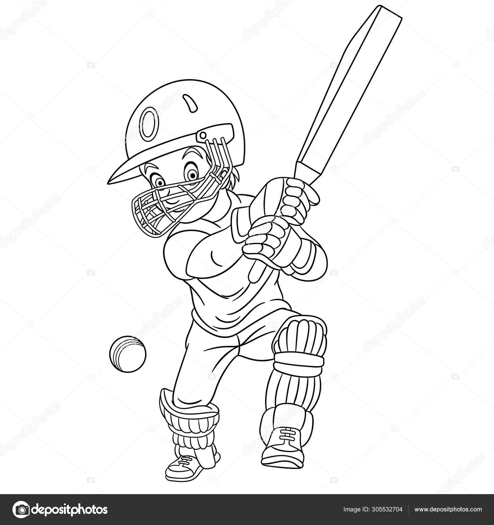 Cartoon cricket player Vector Art Stock Images | Depositphotos