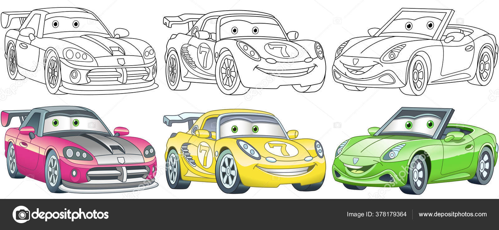 Desenho de Emoji de carro de corrida para colorir