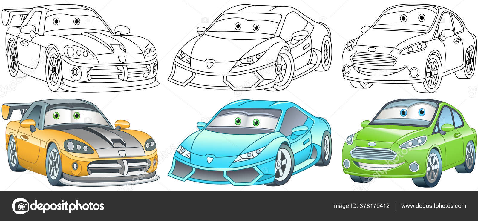 ilustração colorida de clipart de desenho de carro de corrida