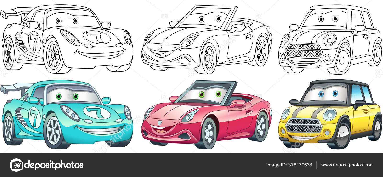 Desenho de Emoji de carro de corrida para colorir