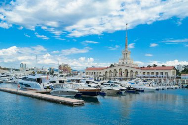 Soçi, Rusya - Ekim, 18, 2018: Sochi deniz İstasyonu