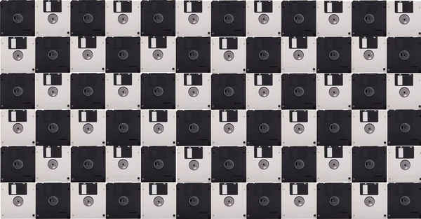 Оригинальный Дизайн Фона Старых Черно Белых Компьютерных Дискет Концепция Хранения Лицензионные Стоковые Фото