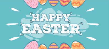 Mutlu Paskalya Günü Yumurta Renkli