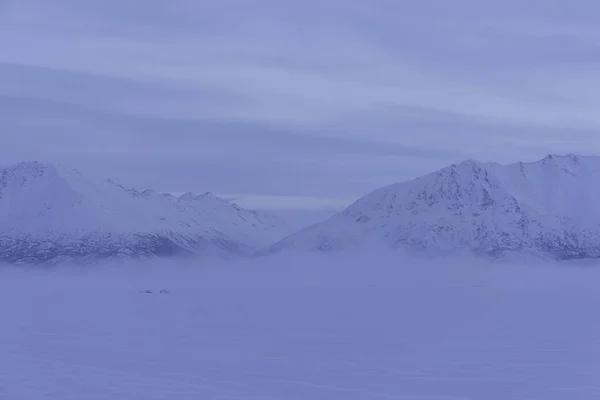 Niebla Matutina Lago Alaska — Foto de Stock