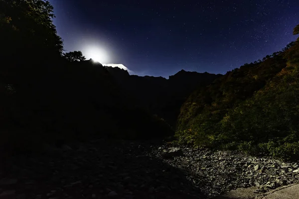 Vista Nocturna Del Monte Tanigawa Japón — Foto de Stock
