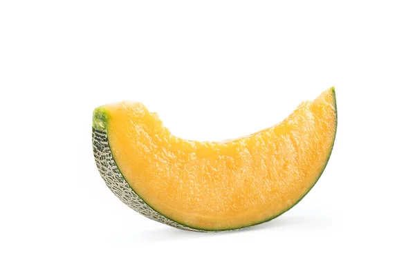 Close up, clipping path, cut out. Beautiful tasty rock cantaloup melon isolated on white background — Stock Photo, Image