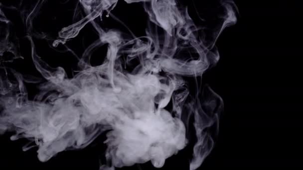 Fumo Realistico Nebbia Nuvola Isolata Sfondo Nero Modalità Schermo Miscelare — Video Stock