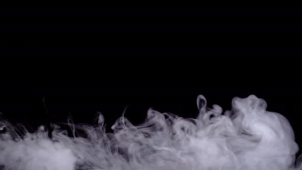 Fumo Realistico Nebbia Nuvola Isolata Sfondo Nero Modalità Schermo Miscelare — Video Stock