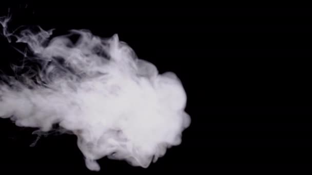 Realistic Smoke Fog Cloud Isolated Black Background Screen Mode Blending — Stock Video