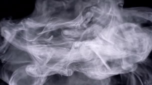 Fumo Realistico Nebbia Foschia Isolata Sfondo Nero Modalità Schermo Miscelare — Video Stock