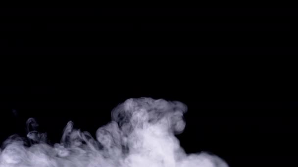 Fumo Realistico Nebbia Foschia Isolata Sfondo Nero Modalità Schermo Miscelare — Video Stock