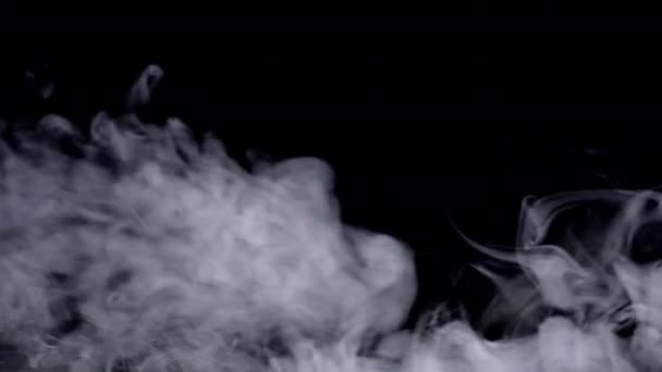 Realistischer Rauch Nebel Dunst Isoliert Auf Schwarzem Hintergrund Bildschirmmodus Für — Stockvideo