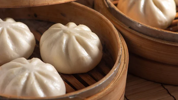 Delicioso Baozi Pan Carne Vapor Chino Está Listo Para Comer — Foto de Stock