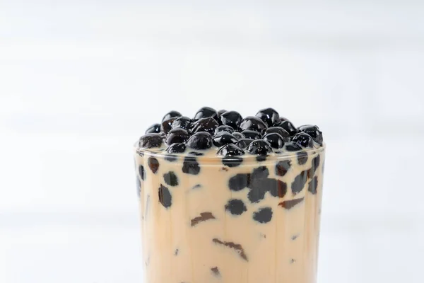 Bubble Milk Tea Tapioca Pearl Topping Famous Taiwanese Drink White — Stok Foto