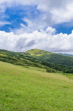 Güzel çayırlar, Taoyuan Vadisi 'nde çayırlık Caoling Dağı tepesinin üzerinden geçiyor. Tayvan 'da Wankengtou.
