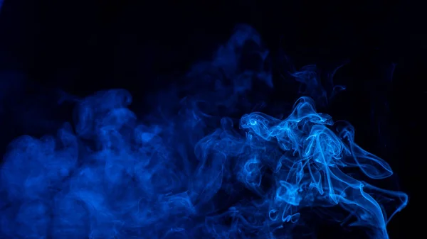 Conceptual Image Blue Color Smoke Isolated Dark Black Background Halloween — Stock Photo, Image