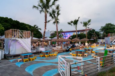 Tainan, Tayvan - 14 Eylül 2020: Anping ORCA GO Karnaval Festivali tarihi parkı.