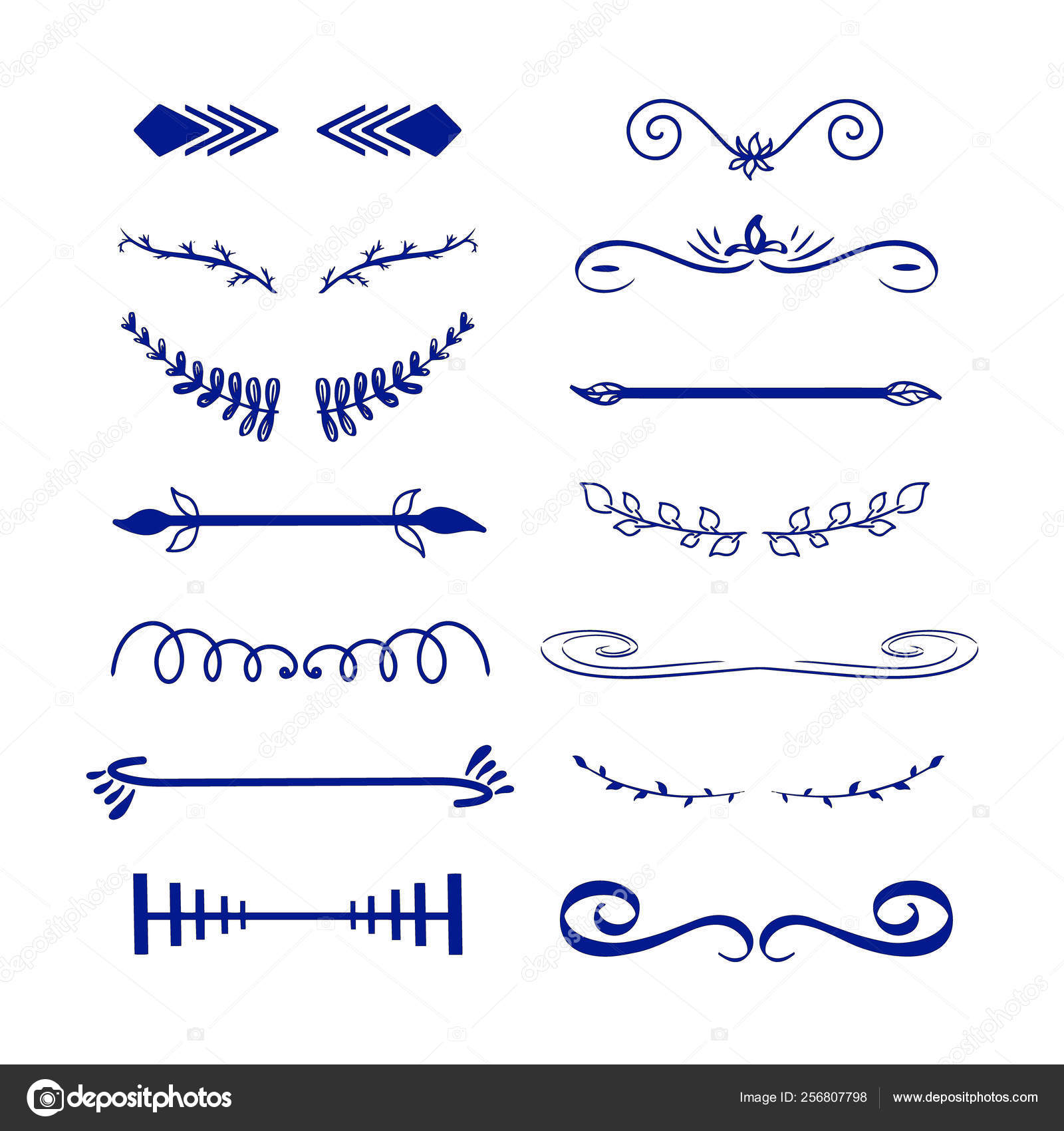 Dividers Vector Hand Drawn Dividers Set Decorative Elements Modern