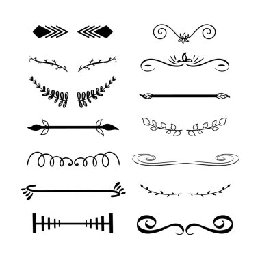 Vektör dekoratif monogramlar ve kaligrafik sınırlar. Şablon tabela, logo, etiket, etiket. Düğün davetiyeleri, doğum günü kartları için klasik tasarım öğesi. Grafik fırça sayfası. Siyah doodle ince çizgi