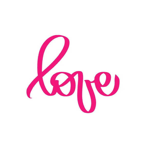 Pink Love Greeting Card Design Stylish Word Happy Valentines Day — Stock Vector