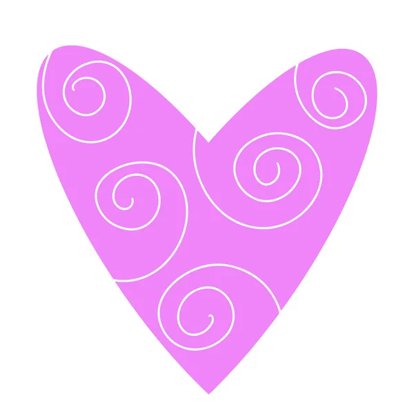 Logotipo Arte Linha Pink Heart Com Ondas Espirais Ícone Medicina — Vetor de Stock
