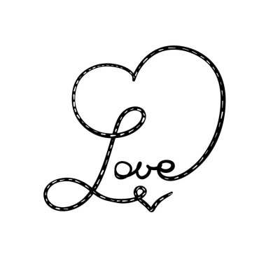 Soyut aşk işareti Vektör kaligrafi. El yapımı düğün davetiyesi. El yazısı yla yazılmış siyah metin. Sonsuz aşk yazısı. Tatil tebrik kartı beyaz arka plan izole. Infinity kalp sembolü tasarımı.