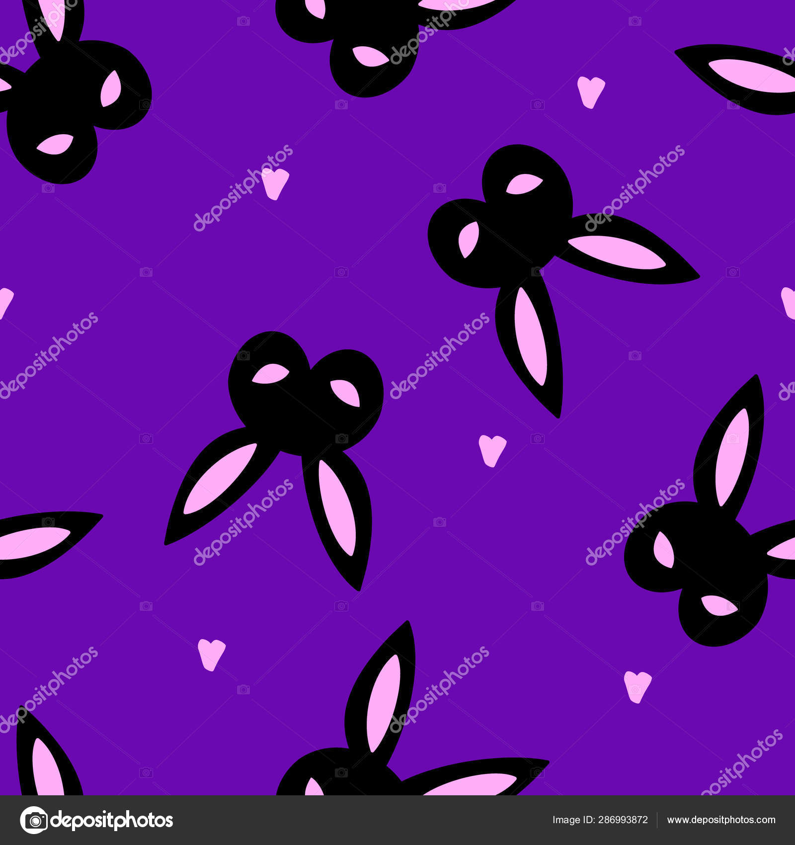 Bunny Bdsm Маска Фиолетовый Бесшовный Узор Счастливый Фон Женщина Феминистка Векторное изображение ©clearheart 286993872