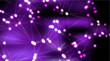 Connecting Dots and Lines Purple and Black Abstract Background clipart