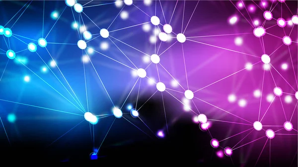Connecting Dots and Lines Blue and Purple Abstract Background