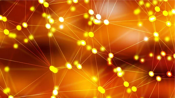 Abstract Dark Orange Connected Lines and Dots Background