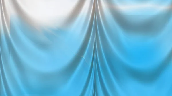 Аннотация Blue and White Silk Drapery Textile Background — стоковое фото
