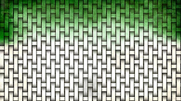 Tessuto verde e bianco cestino Twill Texture — Foto Stock