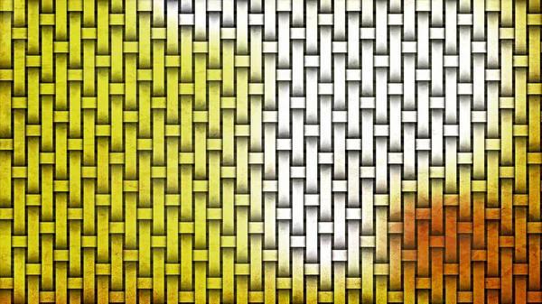 Textura de fundo de tecelagem de bambu laranja e branco — Fotografia de Stock