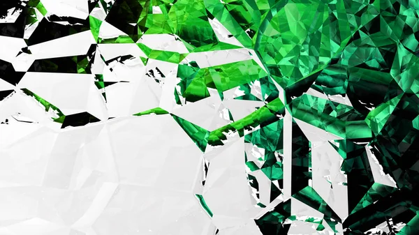 緑の黒と白の抽象的な結晶の背景 — ストック写真