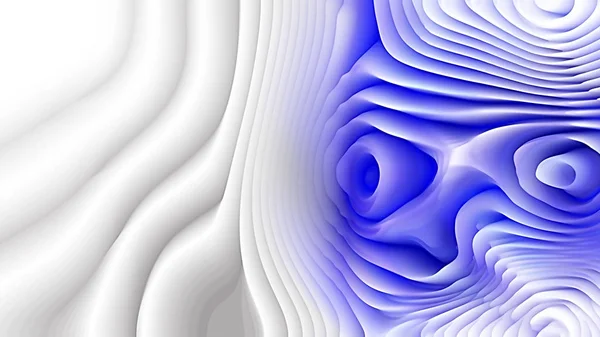 Abstrait 3d bleu et blanc lignes courbes texture ondulation — Photo