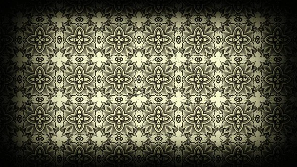 Modello di ornamento floreale vintage nero e beige — Foto Stock