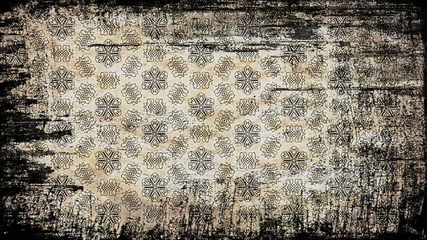 Black and Brown Vintage Grunge Floral Pattern Background — Stock Photo, Image