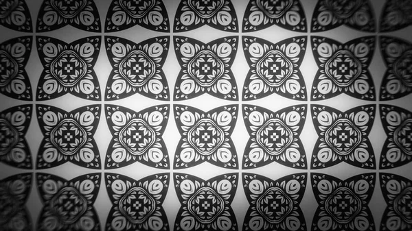 黒と灰色の花の壁紙パターン — ストック写真