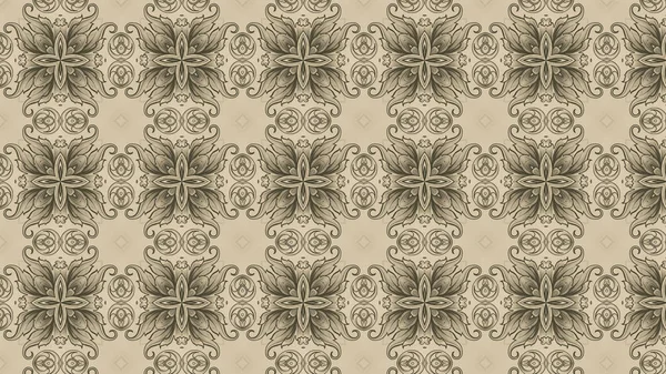 Brown floral Vintage padrão fundo imagem — Fotografia de Stock