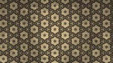 Koyu Kahverengi Vintage Çiçek Arka Plan Desen